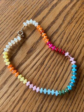Multicolor Rainbow Beaded Necklace